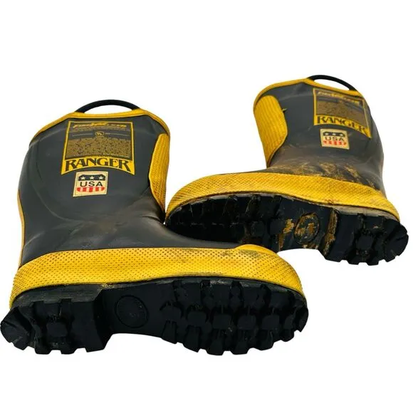 Ranger FireWalker Boots Nomex Lining Steel Toe Size 5 Medium Black Yellow EUC