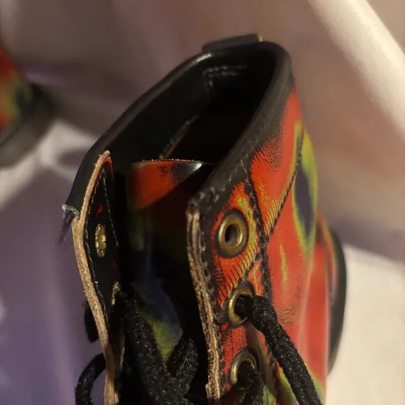 Rare Dr Doc Martens Tie Dye Boots 90s Vintage Original Made England US 8.5 UK 6