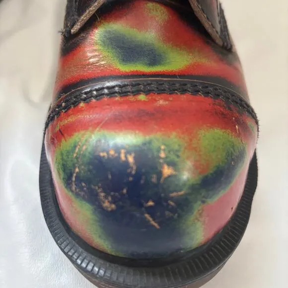 Rare Dr Doc Martens Tie Dye Boots 90s Vintage Original Made England US 8.5 UK 6