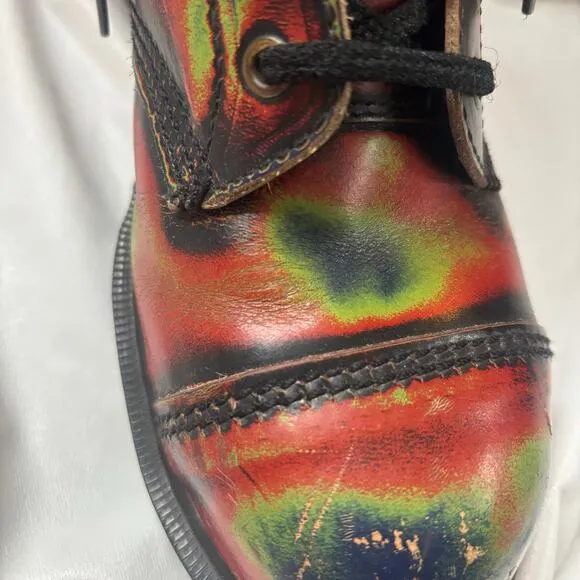 Rare Dr Doc Martens Tie Dye Boots 90s Vintage Original Made England US 8.5 UK 6