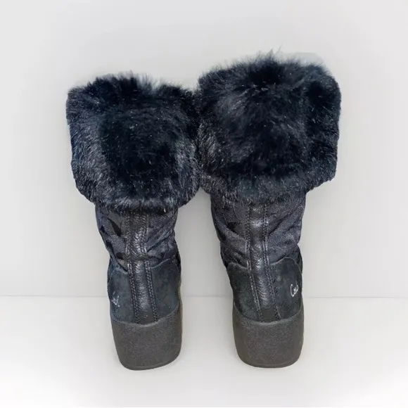 RARE Vintage Women’s COACH Signature Monogram Rabbit Fur &amp; Suede Snow Boots | 10
