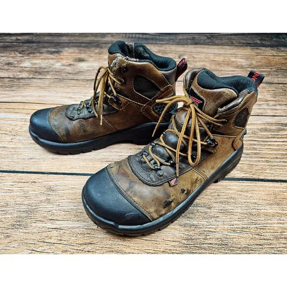 Red Wing #2436 USA Made Men's 9.5 Brown Leather Safety Steel Toe Work Boots
