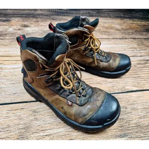 Red Wing #2436 USA Made Men's 9.5 Brown Leather Safety Steel Toe Work Boots