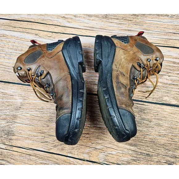 Red Wing #2436 USA Made Men's 9.5 Brown Leather Safety Steel Toe Work Boots