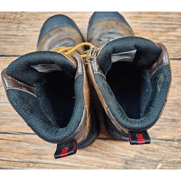 Red Wing #2436 USA Made Men's 9.5 Brown Leather Safety Steel Toe Work Boots