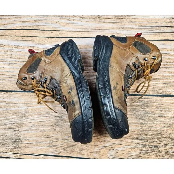 Red Wing #2436 USA Made Men's 9.5 Brown Leather Safety Steel Toe Work Boots