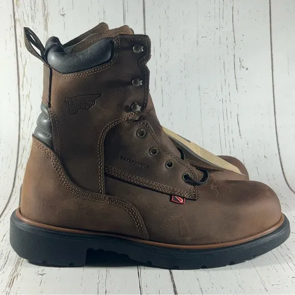 Red Wing 4200 DynaForce Men’s Leather Waterproof Safety Boots Brown Size 8 EE