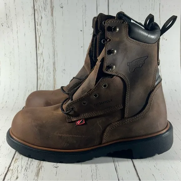 Red Wing 4200 DynaForce Men’s Leather Waterproof Safety Boots Brown Size 8 EE