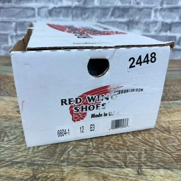 Red Wing 6604 Steel Toe Moc Toe Shoes Black Leather USA‎ Mens Size 12 EEE New
