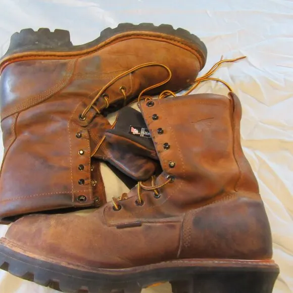 Red Wing Boots Loggermax Men's 9-inch Waterproof Safety Toe Boots Size 9.5