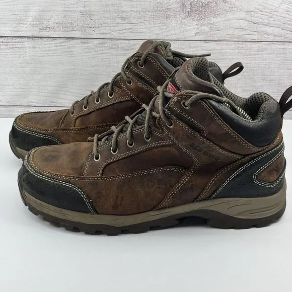Red Wing Brown Leather Steel Safety Toe‎ Rubber Sole Lace Up Ankle Boots Sz 11