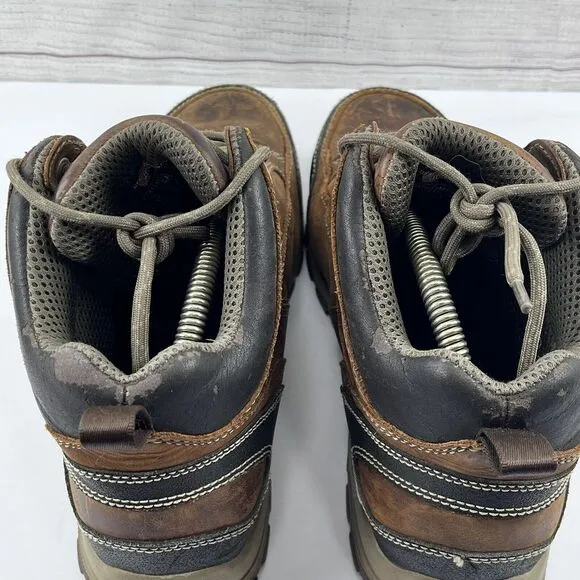 Red Wing Brown Leather Steel Safety Toe‎ Rubber Sole Lace Up Ankle Boots Sz 11