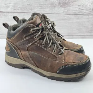 Red Wing Brown Leather Steel Safety Toe‎ Rubber Sole Lace Up Ankle Boots Sz 11