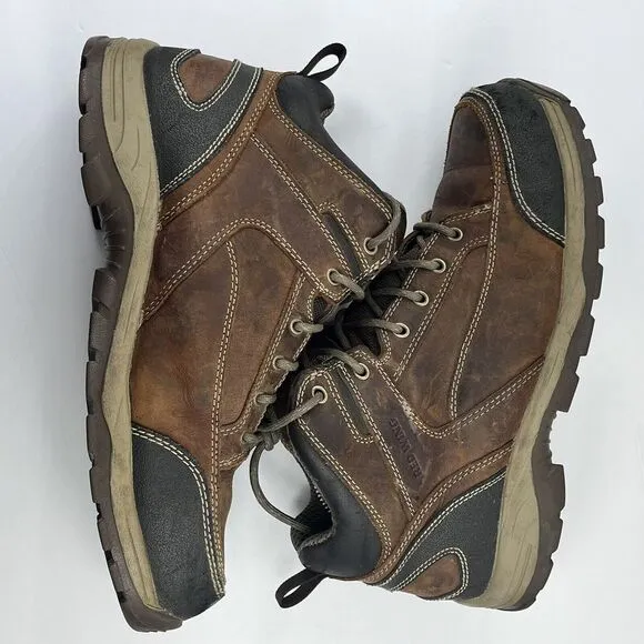 Red Wing Brown Leather Steel Safety Toe‎ Rubber Sole Lace Up Ankle Boots Sz 11