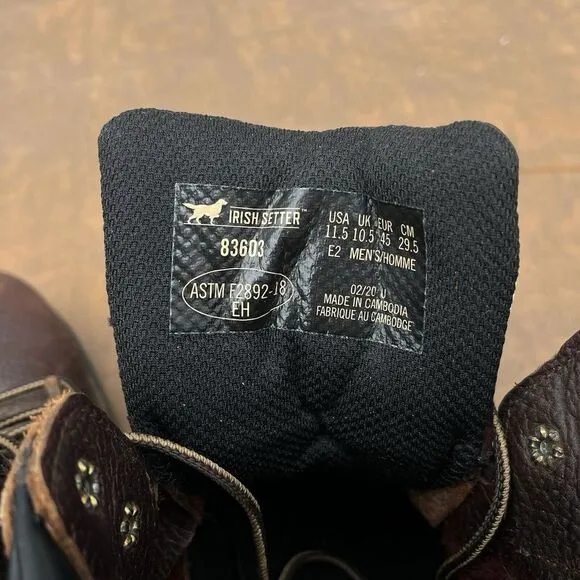 Red Wing Irish Setter 83603 Leather Safety Toe Boots‎ Men US 11.5