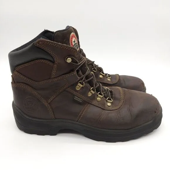 Red‎ Wing Irish Setter (Mens 12) Work Boots Safety Toe Lace Up Brown Waterproof