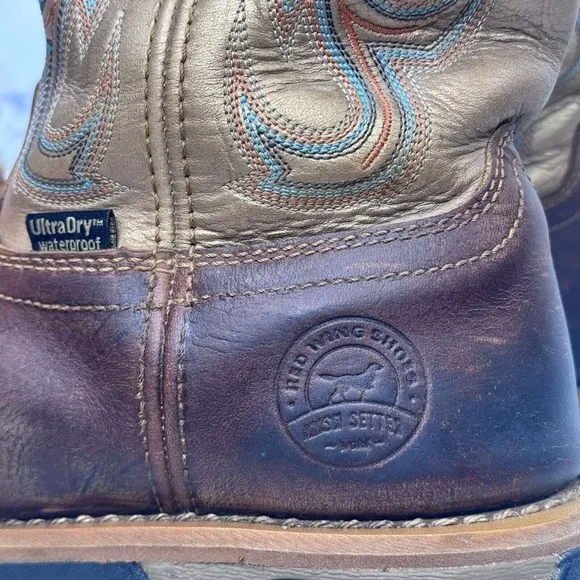 Red‎ Wing Irish Setter Women's Size 9B US Brown Leather Safety Toe Boots 83206