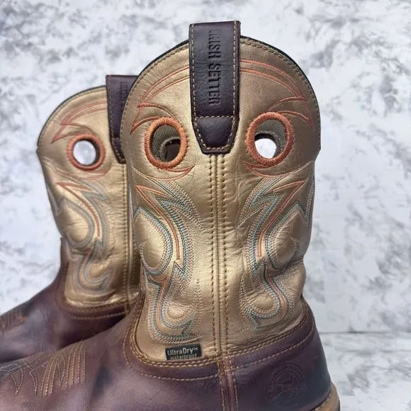 Red‎ Wing Irish Setter Women's Size 9B US Brown Leather Safety Toe Boots 83206