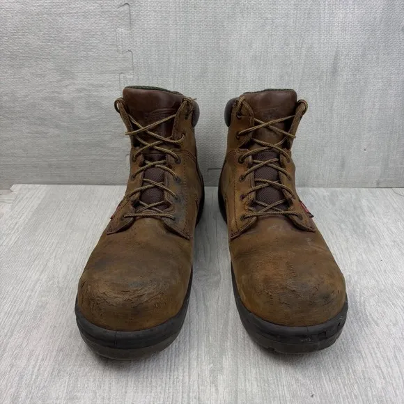 Red Wing King Safety Toe Boots Mens 11.5 Brown Leather Workwear 2240‎ Distressed