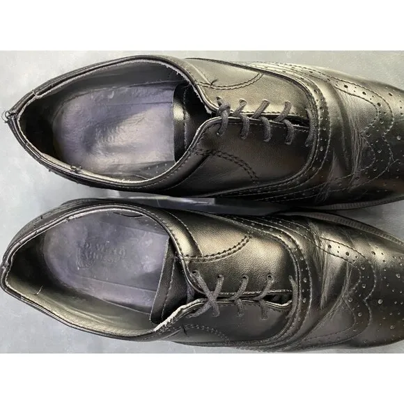 Red Wing Men's Wingtip Oxfords Steel Toe Work Shoes Size 8 D Leather Black 8701