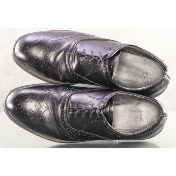 Red Wing Men's Wingtip Oxfords Steel Toe Work Shoes Size 8 D Leather Black 8701