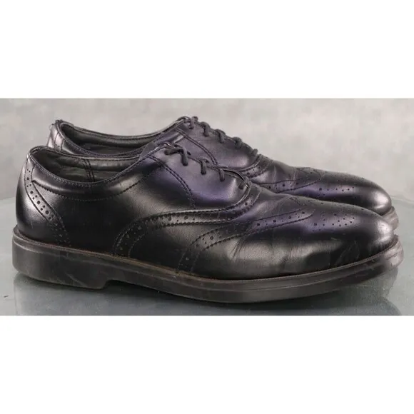 Red Wing Men's Wingtip Oxfords Steel Toe Work Shoes Size 8 D Leather Black 8701