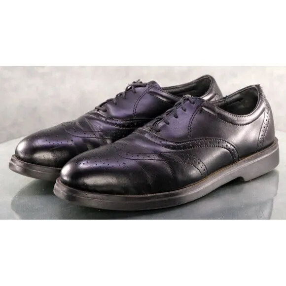 Red Wing Men's Wingtip Oxfords Steel Toe Work Shoes Size 8 D Leather Black 8701