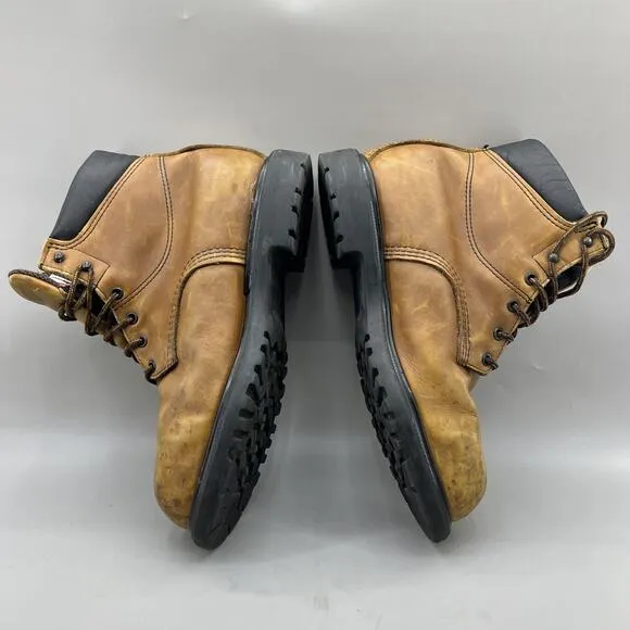 Red Wing Steel Toe Gore-Tex Work Boots Men Size 9.5 EE Brown Leather Lace Shoes