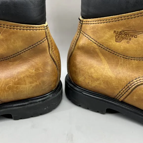 Red Wing Steel Toe Gore-Tex Work Boots Men Size 9.5 EE Brown Leather Lace Shoes
