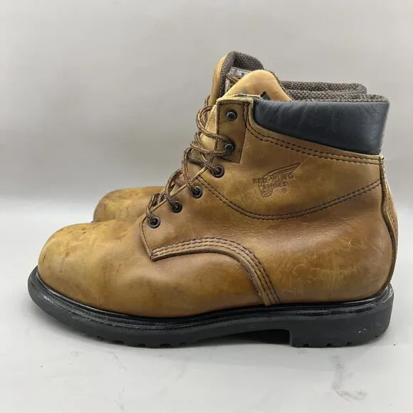 Red Wing Steel Toe Gore-Tex Work Boots Men Size 9.5 EE Brown Leather Lace Shoes