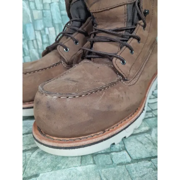 Red Wing Traction Tred Women 8 D Brown Leather Waterproof Safety Toe Boots
