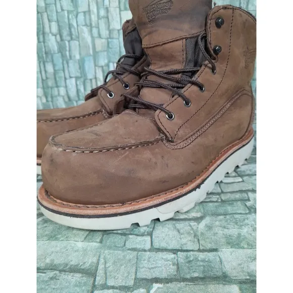 Red Wing Traction Tred Women 8 D Brown Leather Waterproof Safety Toe Boots