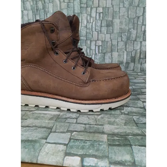 Red Wing Traction Tred Women 8 D Brown Leather Waterproof Safety Toe Boots