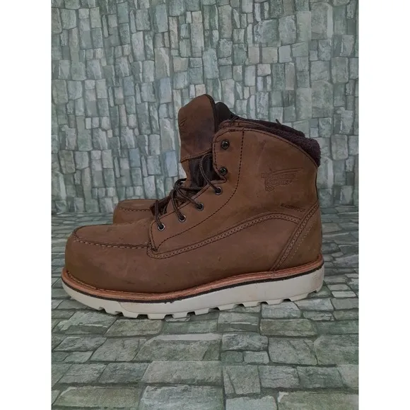 Red Wing Traction Tred Women 8 D Brown Leather Waterproof Safety Toe Boots