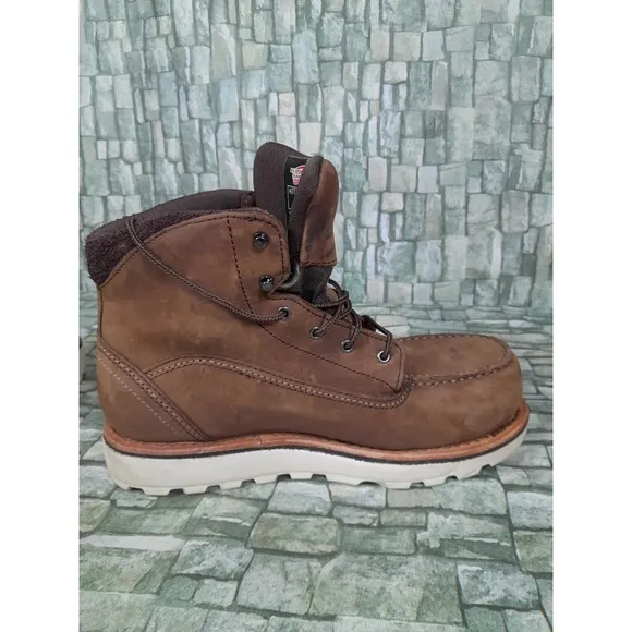 Red Wing Traction Tred Women 8 D Brown Leather Waterproof Safety Toe Boots