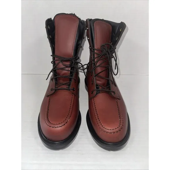 Red Wing USA Classic Supersole 402 Men 11.5 H Plain Toe Moc Toe Red‎ Work Boot