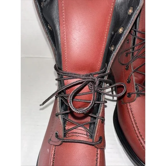 Red Wing USA Classic Supersole 402 Men 11.5 H Plain Toe Moc Toe Red‎ Work Boot