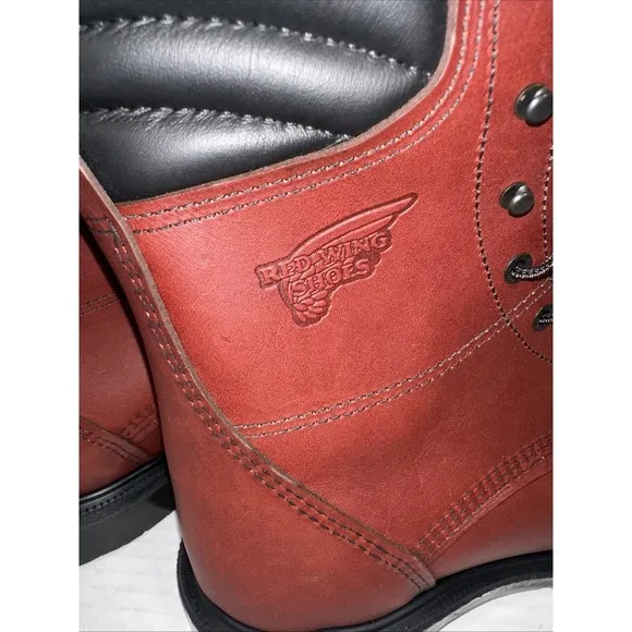 Red Wing USA Classic Supersole 402 Men 11.5 H Plain Toe Moc Toe Red‎ Work Boot
