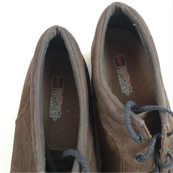RED WING Women's Brown Leather Lace Up flat Shoes 2383 Size 8B