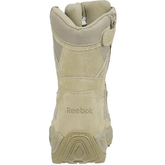 Reebok Mens Rapid Response Beige Leather Work Tall Work Boots Shoes NWOB