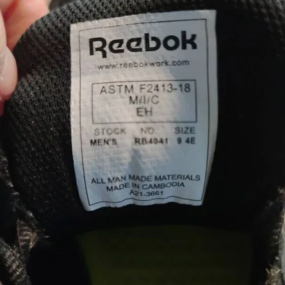 Reebok Men's Sublite Cushion Athletic Work Sneakers Shoes Black Size 9