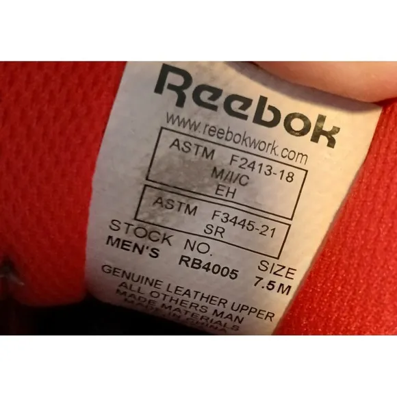 Reebok Men's Sublite Work ASTM STYLE F2413-18 Athletic M/I/C/EH Safety Shoe #785