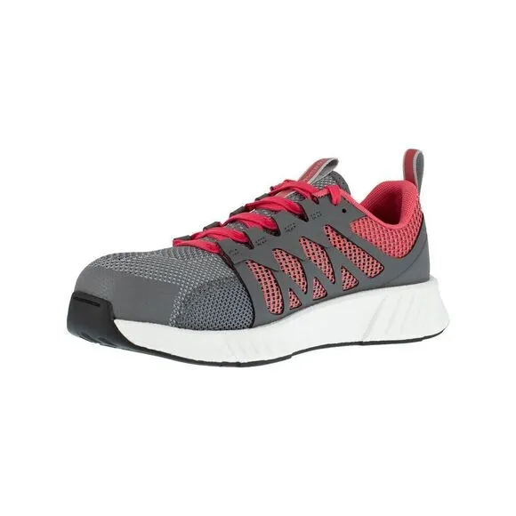 Reebok Work Fusion Flexweave RB312 Women 8.5 Gray Comp Toe Athletic Shoes ZPO323