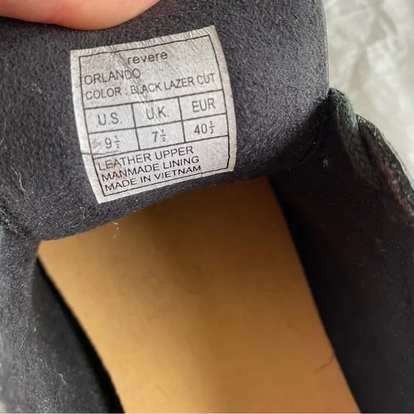 Revere Women's Orlando Walker Orthopedic Shoes Black Leather Cut-Outs Size 9.5