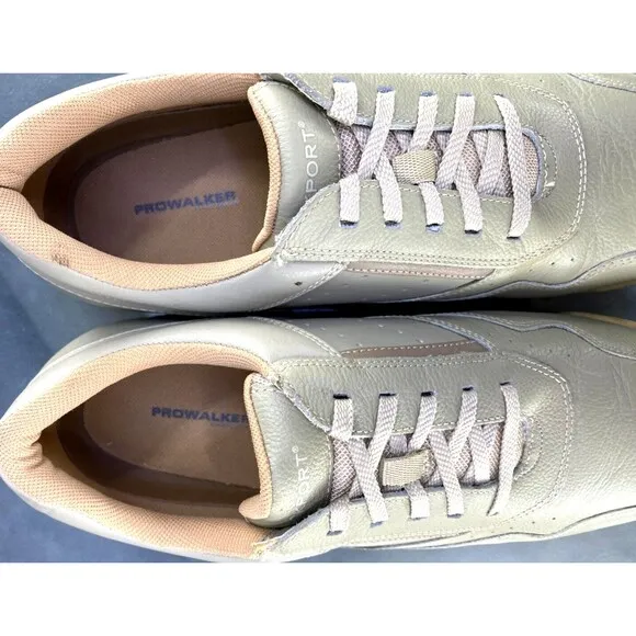 Rockport Prowalker $120 Men's Comfort Walking Shoes Size 11 Leather Beige K71110