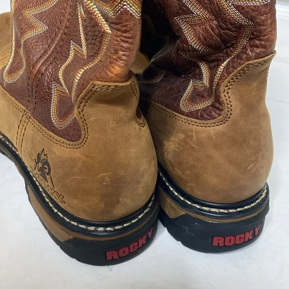 Rocky Long Range 11&quot; WaterproofWestern Leather Work Boots - Size 11.5W