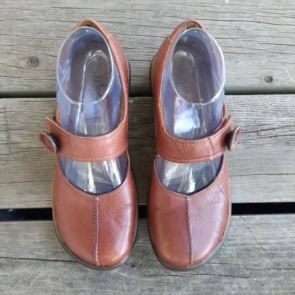 Romika brown leather suede mary jane walking shoes size 6/EU 37
