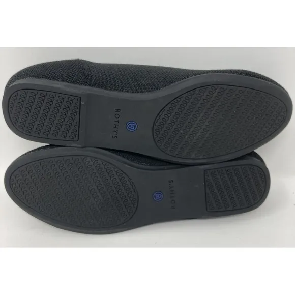 ROTHY'S The Flat Womens Size US 7 Black Round Toe Shoes‎ Ballet Style EUC