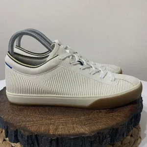 Rothy’s The Lace Up Sneakers Shoes Women’s Size 9 Vanilla Textile Stretch Cuff