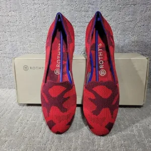 Rothy's The Loafer Red Camo Round Toe Flats Shoes Women's Multiple Sizes RETIRED